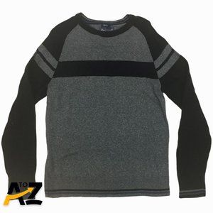 Men's Gray Striped American Rag Crewneck Sweater Size M Medium